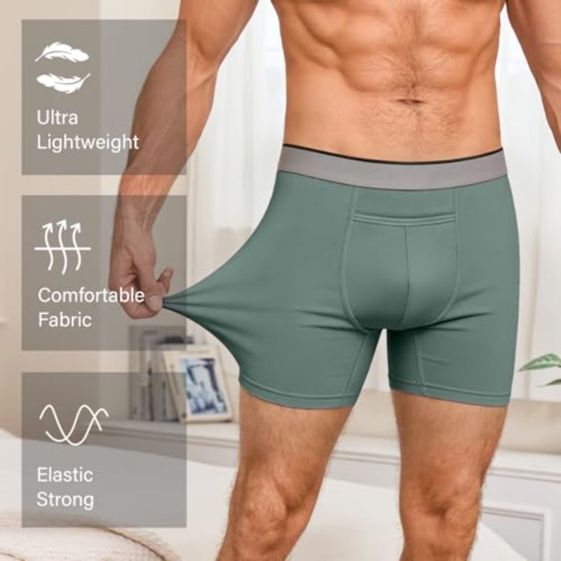 HOOFESAN Men's Underwear Boxer Briefs, Breathable Underwear for Men, No Ride Up, 3D Support Pouch, Strtch Comort Multi - Image 2