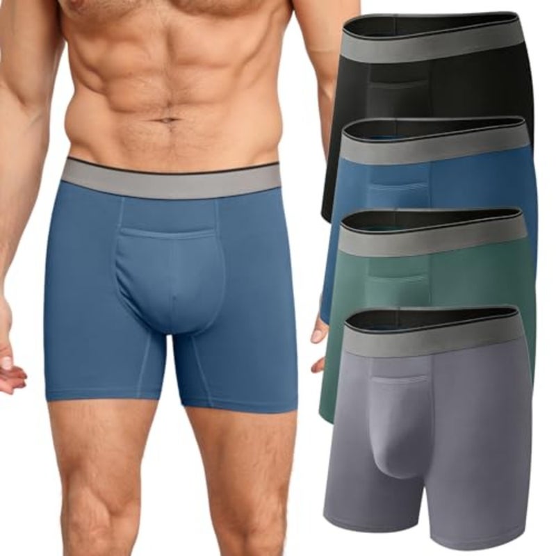 HOOFESAN Men's Underwear Boxer Briefs, Breathable Underwear for Men, No Ride Up, 3D Support Pouch, Strtch Comort Multi - Image 1