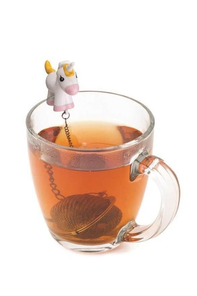 Joie Unicorn Tea Ball Infuser Steep and Strain Loose Leaf Tea Securely Sits on Side of Mug Cute Unicorn Design Stainless Steel BPAFree