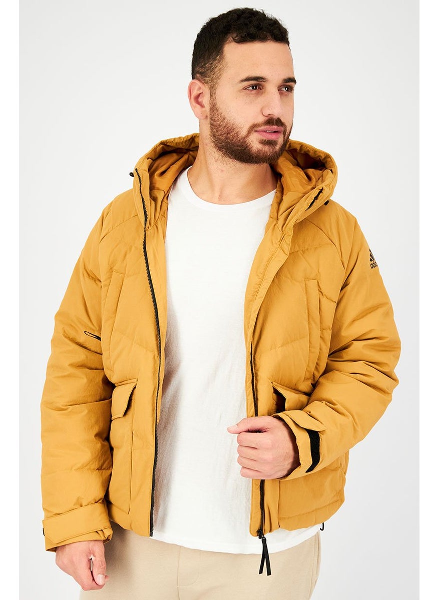 Adidas - Men Quilted Puffer Jacket, Mustard - Image 1
