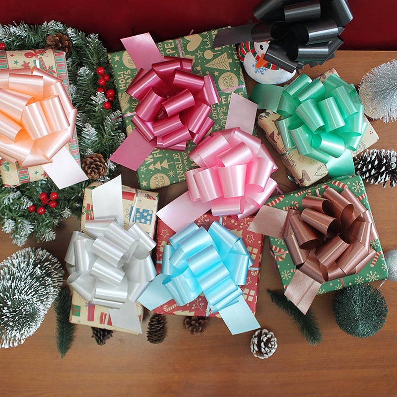 HQJAXJ 12 Pcs Bows for Gift Wrapping,6 Inches Gift Bows with Ribbon Mixed Color Bows Gift Wrap Bows for Wedding,Gift Basket, Valentines Day, Birthday, Anniversary, Florist Packaging (12color-2) - Image 4