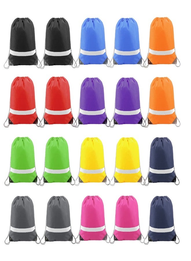 بي جرين حقائب برباط عاكسة من بي جرين، 20 عبوة متنوعة، حقائب ظهر كبيرة برباط، مثالية للنادي الرياضي والرحلات، مزودة بشريط عاكس، حقيبة برباط، حقيبة يمكنك صنعها بنفسك، مناسبة للنساء والرجال، حقائب برباط للفرق الرياضية - Image 1