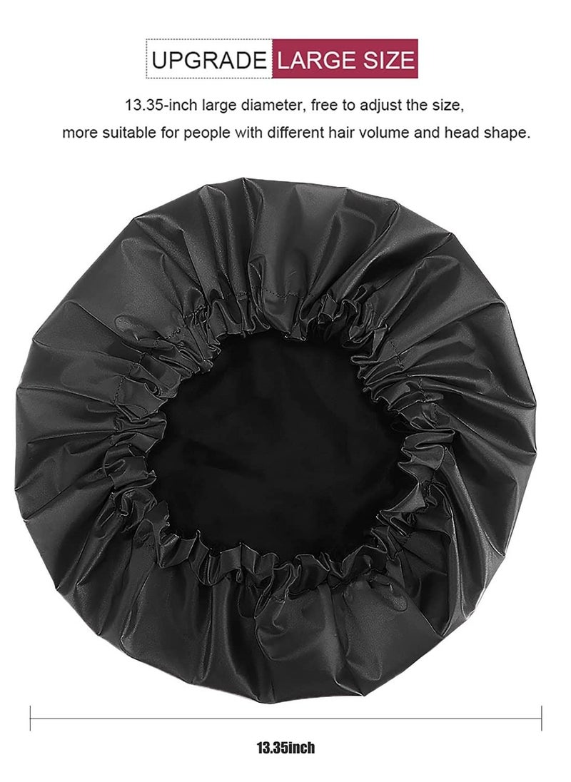 ORiTi - Shower cap for women,Luxury Silk Lined Shower Cap, Machine Washable, Adjustable Size Reusable,Large Satin Shower Cap for all hair - Image 1