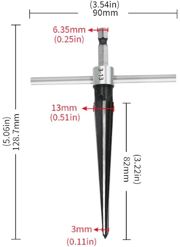 Eyech 2Pcs T Handle Taper Reamer Set6 Fluted Chamfer Reaming Guitar Bridge Pin Hole Handle Tapered Reamers Woodworker Tool 1812 313mm  31658 516mm  - Image 3