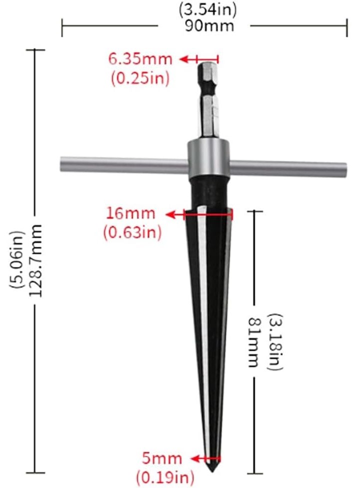 Eyech 2Pcs T Handle Taper Reamer Set6 Fluted Chamfer Reaming Guitar Bridge Pin Hole Handle Tapered Reamers Woodworker Tool 1812 313mm  31658 516mm  - Image 2