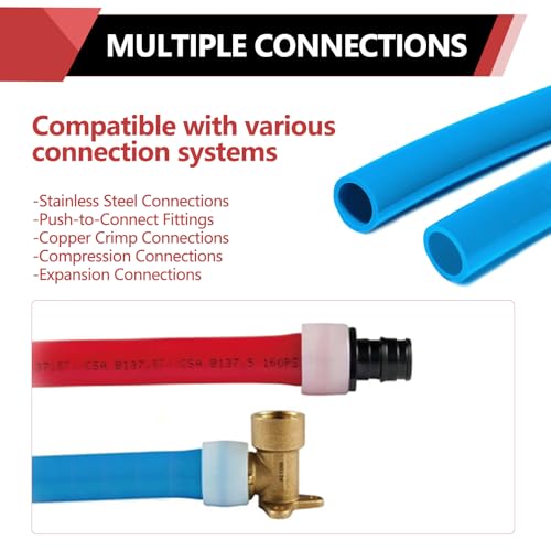 EFIELD 3/4 Inch 100 ft Pex A Pipe/Tubing BLUE Color for Potable Water-Plumbing Application with a Pipe Cutter,(YB100) - Image 5