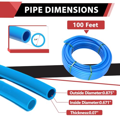 EFIELD 3/4 Inch 100 ft Pex A Pipe/Tubing BLUE Color for Potable Water-Plumbing Application with a Pipe Cutter,(YB100) - Image 2