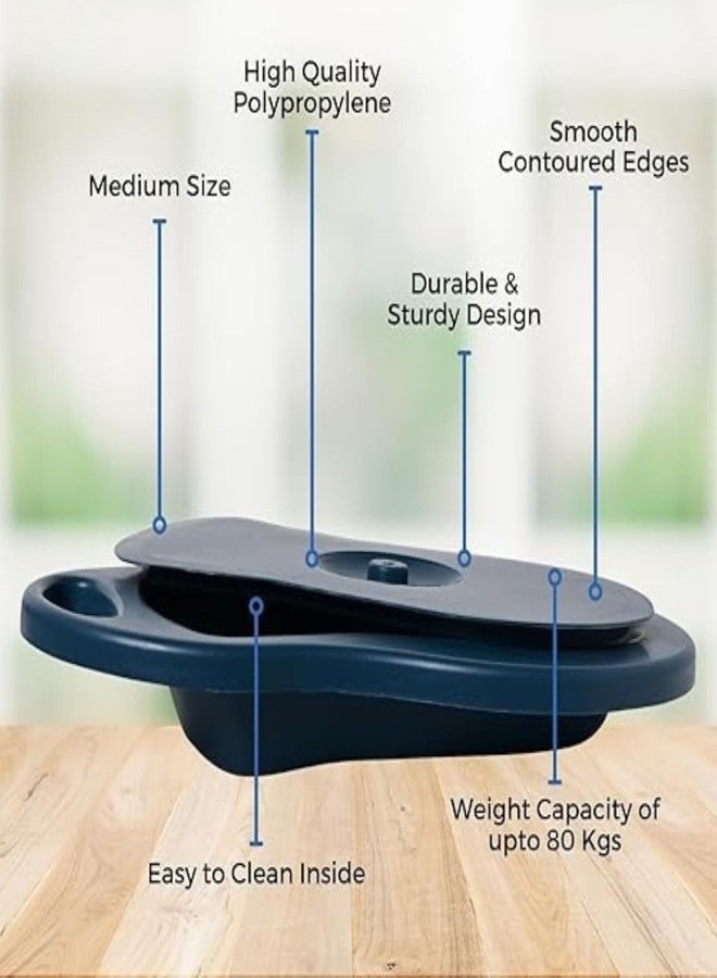 GUDYB Unisex Plastic Bedpan with Lid | Durable Polypropylene Bed Pan for Men & Women | Portable, Easy to Clean, Lightweight & Reusable Hospital Bedpan for Home, Elderly, and Patient Care - Image 4