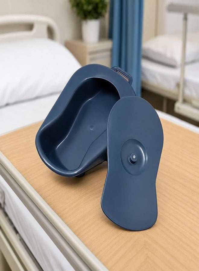 GUDYB Unisex Plastic Bedpan with Lid | Durable Polypropylene Bed Pan for Men & Women | Portable, Easy to Clean, Lightweight & Reusable Hospital Bedpan for Home, Elderly, and Patient Care - Image 1