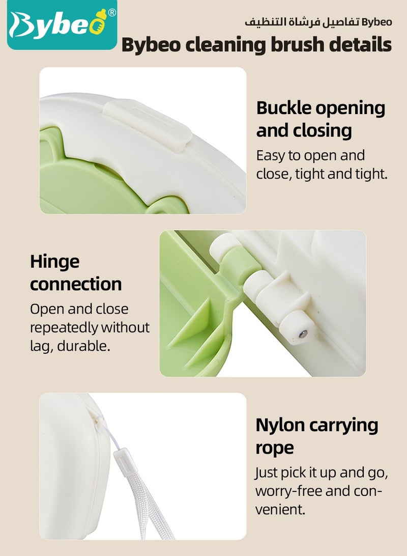 مجموعة تنظيف زجاجات الأطفال 6 في 1، مجموعة فرش تنظيف زجاجات السفر للأطفال تحتوي على فرشاة زجاجة من السيليكون × فرشاة حلمة × زجاجة موزعة × فرشاة شفاط × رف تجفيف × صندوق تخزين.