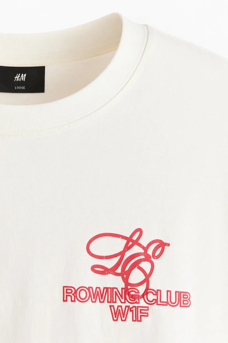 H&M  Loose Fit Printed T-shirt for Men | Best Price UAE