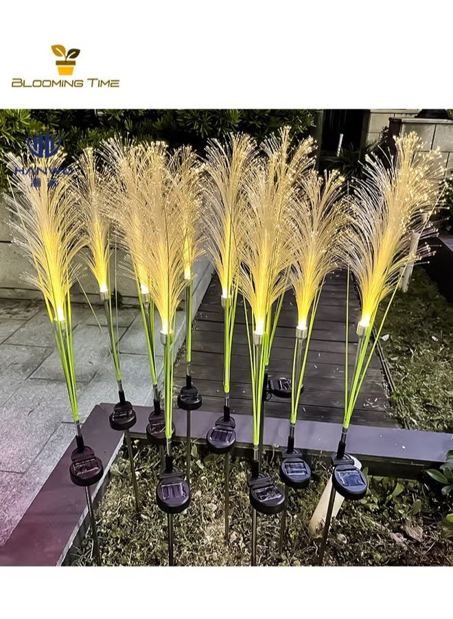 بلومنغ تايم مصباح الألياف البصرية من ريد، قطعتان من مصابيح الزهور للحديقة تعمل بالطاقة الشمسية، مصابيح LED خارجية مقاومة للماء، مصابيح حديقة مزخرفة للأرضيات والحديقة والفناء والمسار والمناظر الطبيعية - Image 3
