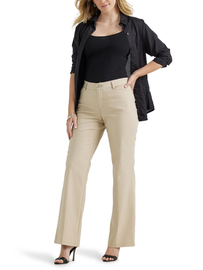 Lee Women's Ultra Lux Comfort with Flex Motion Trouser Pant Bungalow Khaki 8 Medium - Image 3