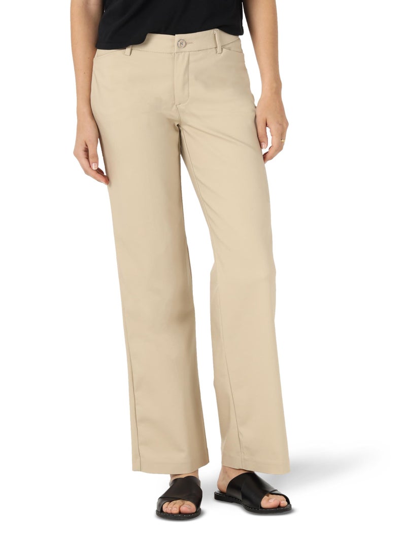Lee Women's Ultra Lux Comfort with Flex Motion Trouser Pant Bungalow Khaki 8 Medium - Image 1