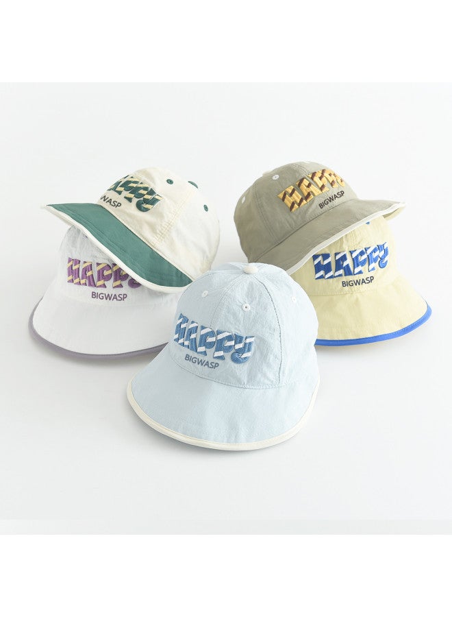 Bumblebee Kids Bucket Hat - Outdoor Sun Protection Windproof Fisherman Hat With Letter Print, Versatile Cap - Image 3