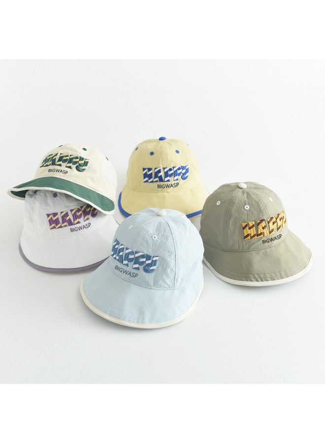Bumblebee Kids Bucket Hat - Outdoor Sun Protection Windproof Fisherman Hat With Letter Print, Versatile Cap - Image 4