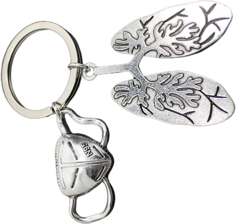 Pulmonary Lobe Keychain Medical Lung Pendant Alloy Key Ring Respiratory Therapy Accessory for Doctors Nurses and Healthcare Professionals - Image 1