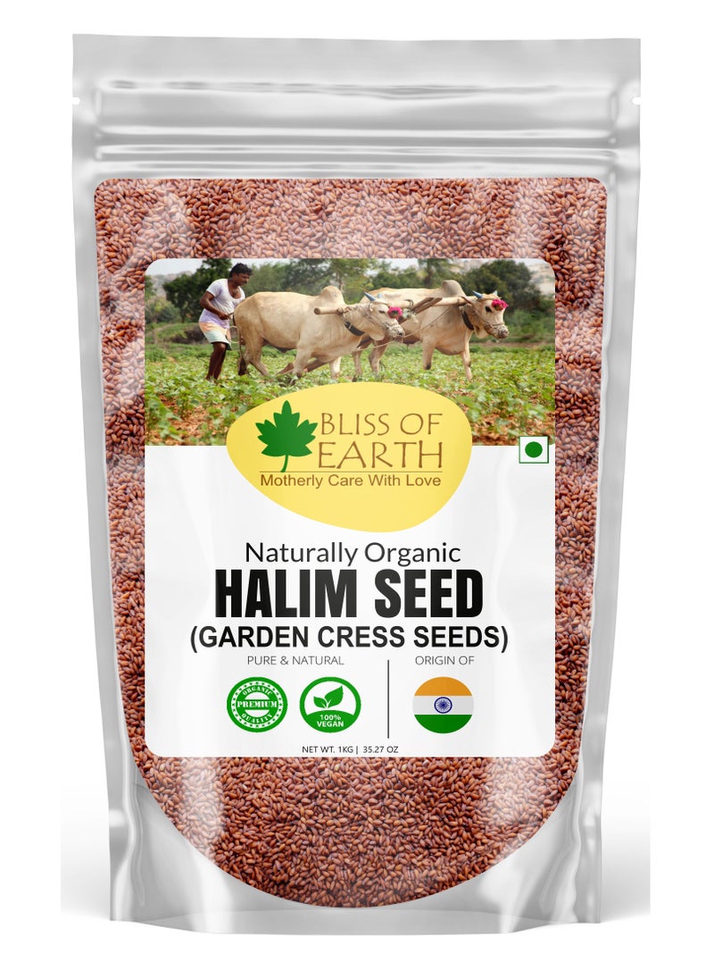 BLISS OF EARTH 1kg Halim Seeds Organic for Eating Aliv Seeds for Hair and Immunity Booster Superfoods  - Image 1