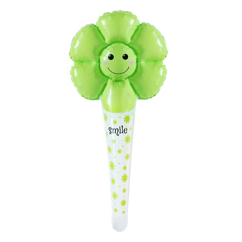 New Hand-Held Percussion Stick Medium Stick Cartoon Aluminum Film Balloon Stall Micro-Business Push-Sweep Code Activity Balloon - Image 1