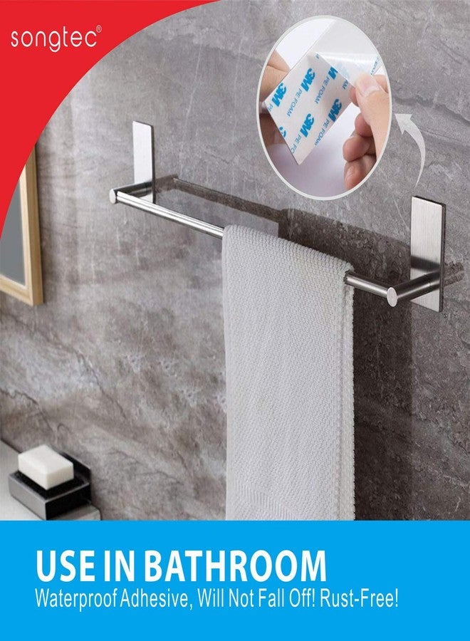 Songtec Bathroom Towel Bar 16-inch, No Drill Stick On Towel Rack, Easy Install with Self-Adhesive, Premium SUS304 Stainless Steel - Brushed Nickle - Image 2