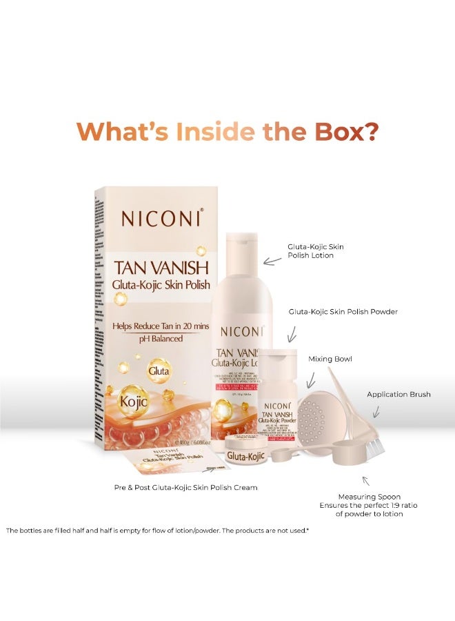 Niconi Tan Vanish Gluta-Kojic Skin Polish | Instant Tan Removal & Glow | Infused with Kojic Acid & Glutathione | Ideal for All Skin Types | Lightens Suntan | 180g - Image 2