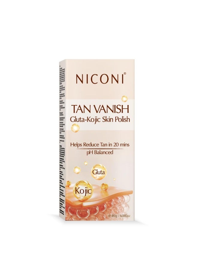 Niconi Tan Vanish Gluta-Kojic Skin Polish | Instant Tan Removal & Glow | Infused with Kojic Acid & Glutathione | Ideal for All Skin Types | Lightens Suntan | 180g - Image 1