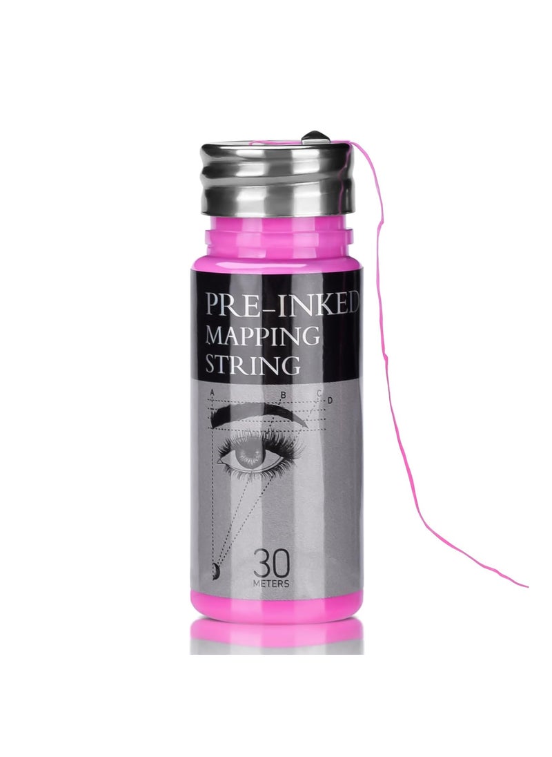 ATOMUS - ATOMUS Eyebrow Mapping String 1 Bottle Pre-inked 30m(98ft) Microblading String for Brow Marking Measuring String for Eyebrow Makeup (Pink) - Image 1