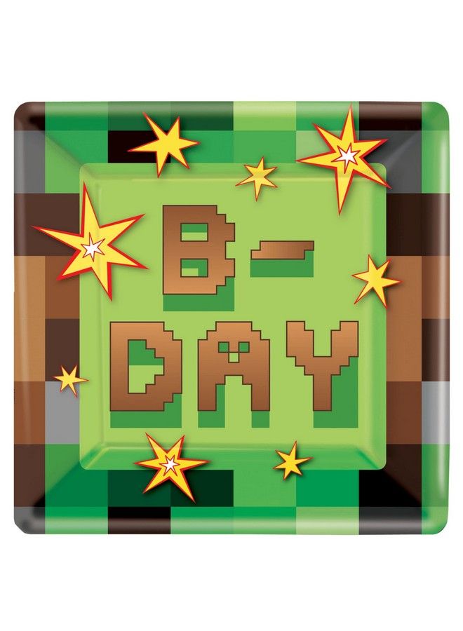 Amscan Tnt Party Square Plates 9", Pack Of 8, Multicolor - Image 2