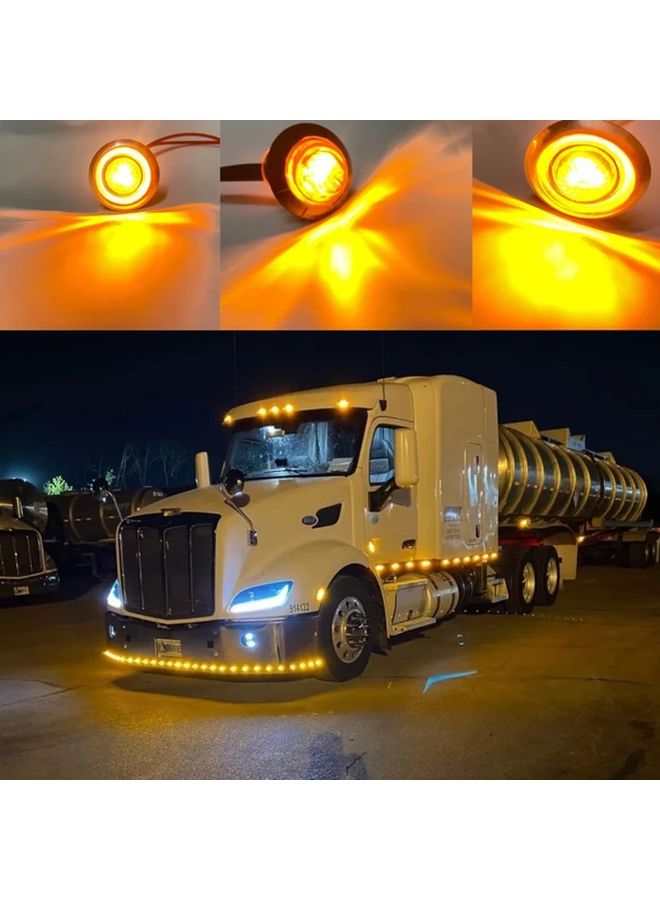 Red LED Round Side Bullet Lights 10pcs For Trucks Cars Buses Caravans - Image 2