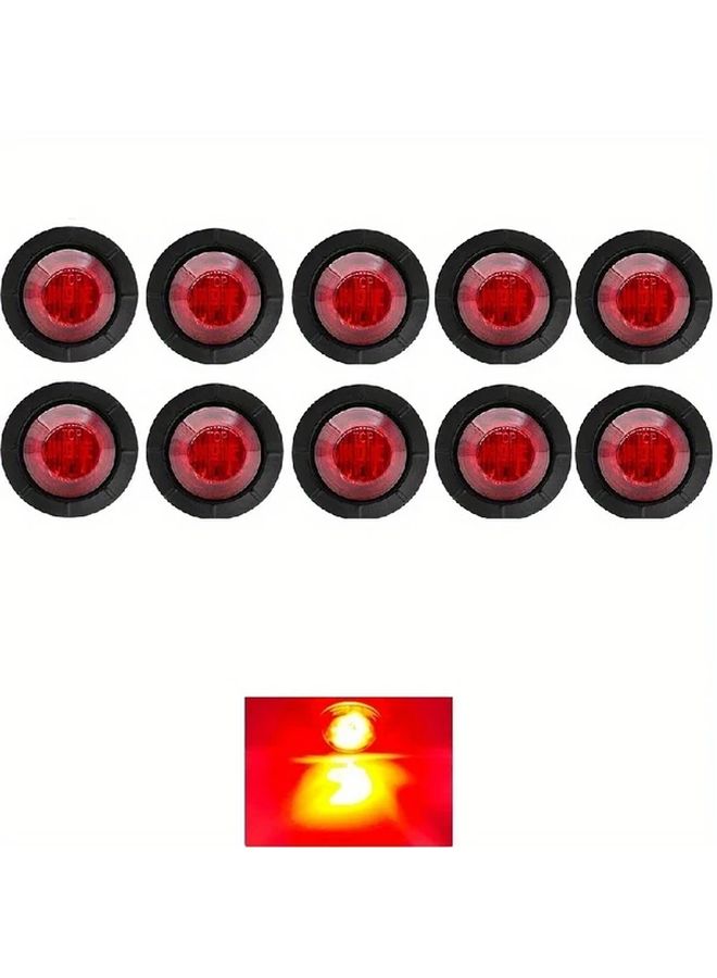 Red LED Round Side Bullet Lights 10pcs For Trucks Cars Buses Caravans - Image 4