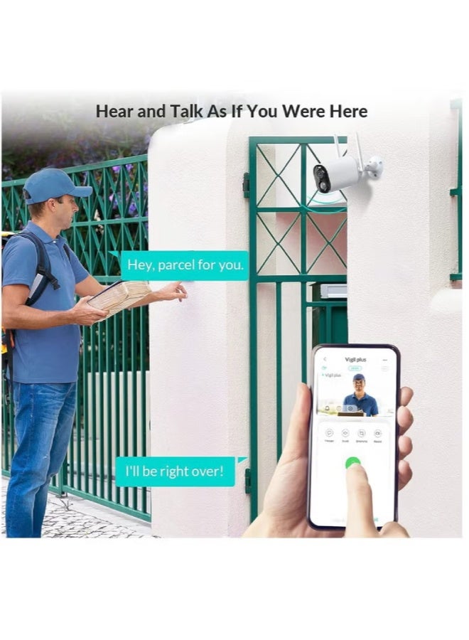 ارواق كاميرا مراقبة لاسلكية خارجية – دقة 1080P HD، بطارية قابلة للشحن 9000mAh، اكتشاف ذكي للحركة بالذكاء الاصطناعي، رؤية ليلية ملوّنة، صوت ثنائي الاتجاه، مقاومة للماء IP66، تخزين سحابي / بطاقة SD - Image 4