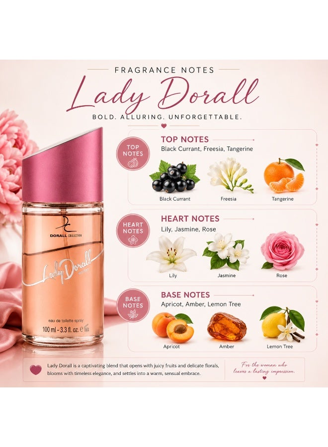 DORALL COLLECTION مجموعة عطور المرأة العصرية - فيل دي لامور 100 مل + ليدي دورال 100 مل - Image 4
