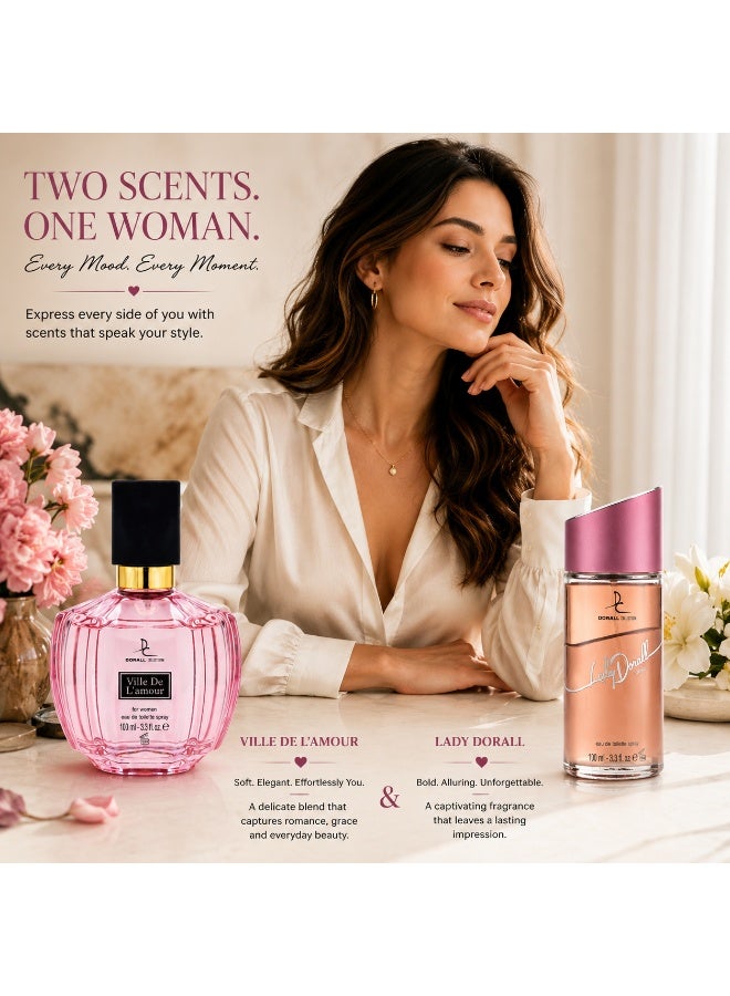 DORALL COLLECTION مجموعة عطور المرأة العصرية - فيل دي لامور 100 مل + ليدي دورال 100 مل - Image 2