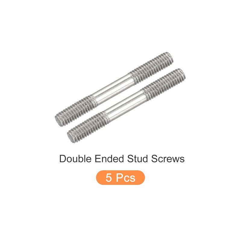 METALLIXITY Double Ended Stud Screws (M4 Thread 35mm Length) 5pcs, 304 Stainless Steel Dual Threaded Rod Bolts - for House Maintenance - Image 5