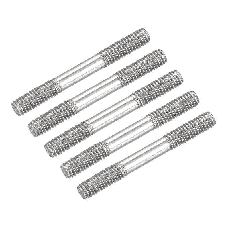 METALLIXITY Double Ended Stud Screws (M4 Thread 35mm Length) 5pcs, 304 Stainless Steel Dual Threaded Rod Bolts - for House Maintenance - Image 1