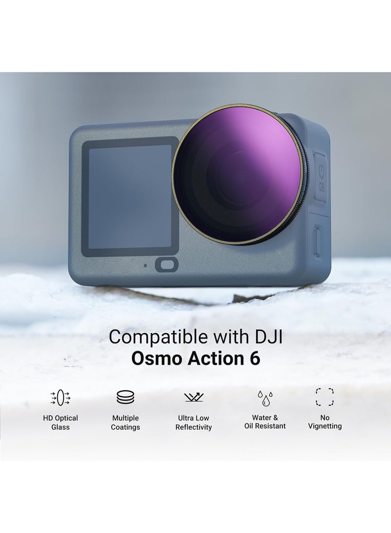 NEEWER CPL + ND Filter Set Compatible with DJI Osmo Action 6 Only, 4 Pack ND8/16/32 Adjustable Circular Polarizing, Lens Polarizer, Screw On Multicoated Action Camera Photography Accessories, FL-B100 - Image 2