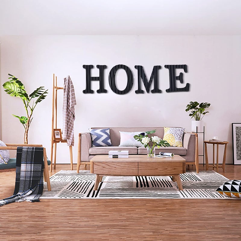 HKOMERE 13.7" Metal Letters for Wall Decor, Corrugated Black Large 3D Letters, Decorative Farmhouse Hanging Alphabet Signs for Home Bedroom Office Wedding Party (C) - Image 3