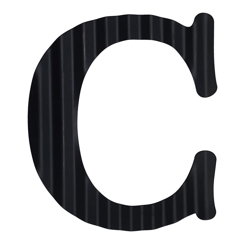 HKOMERE 13.7" Metal Letters for Wall Decor, Corrugated Black Large 3D Letters, Decorative Farmhouse Hanging Alphabet Signs for Home Bedroom Office Wedding Party (C) - Image 1