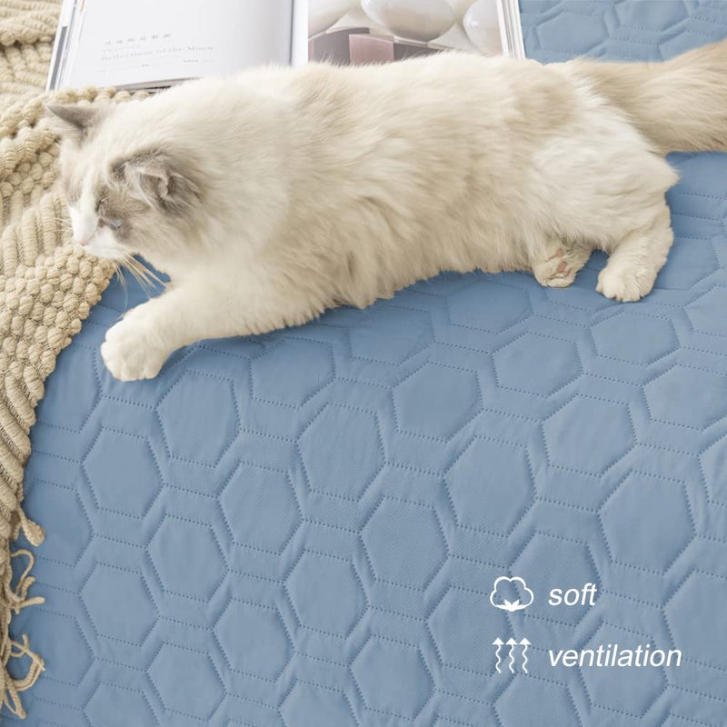 Tcksstex Waterproof and Anti-Slip Dog Bed Cover and Pet Blanket Sofa Pet Bed Mat ï¼Œcar Incontinence Mattress Protectors Furniture Couch Cover for Most Cats Dogs, Pets ï¼ˆ82x82- Stoneblueï¼‰ - Image 5