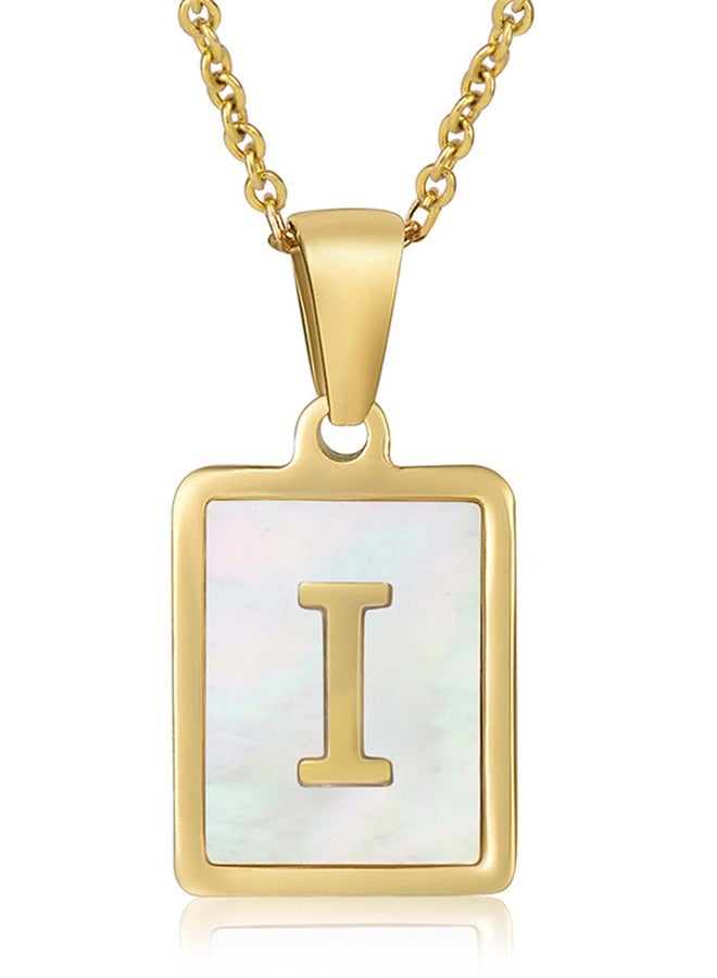 MissTiara Capital Letter A-Z Initial Chain Necklace For Girls Women Stainless Steel Square Charm A-Z Alphabet Pendant Necklace Good idea for birthday gifts graduation commemorations or classmate gifts - Image 2