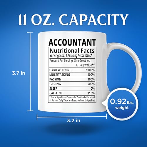 Bliss Monkey Co. Accountant Nutrition Facts Coffee Mug - 11 Ounce White Handle Coffee Cup - CPA Accountant Printed On Both Sides - Dishwasher and Microwave Safe - Premium Quality Ceramic - BMCM00229 - Image 2
