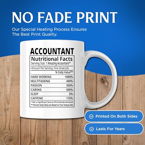 Bliss Monkey Co. Accountant Nutrition Facts Coffee Mug - 11 Ounce White Handle Coffee Cup - CPA Accountant Printed On Both Sides - Dishwasher and Microwave Safe - Premium Quality Ceramic - BMCM00229 - Image 4
