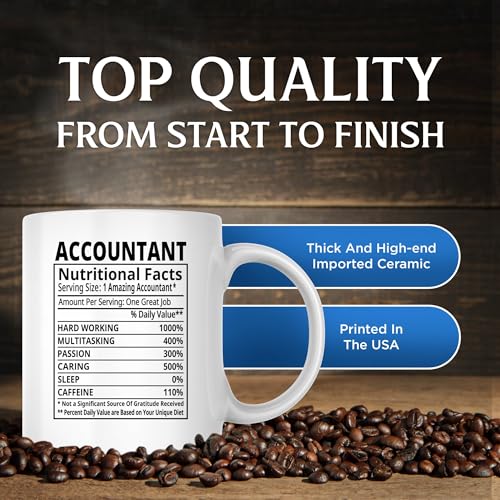 Bliss Monkey Co. Accountant Nutrition Facts Coffee Mug - 11 Ounce White Handle Coffee Cup - CPA Accountant Printed On Both Sides - Dishwasher and Microwave Safe - Premium Quality Ceramic - BMCM00229 - Image 3