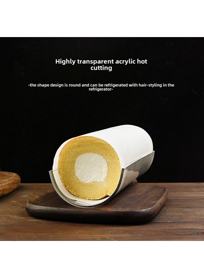 Cake Roll Styler Acrylic U-Type Transparent Fat Roll Holder Semi-Circle Thickened Long 30cm Baking Tool-Specifications:Small Cake Roll Fixer-inner Diameter 7.5cm - Image 3