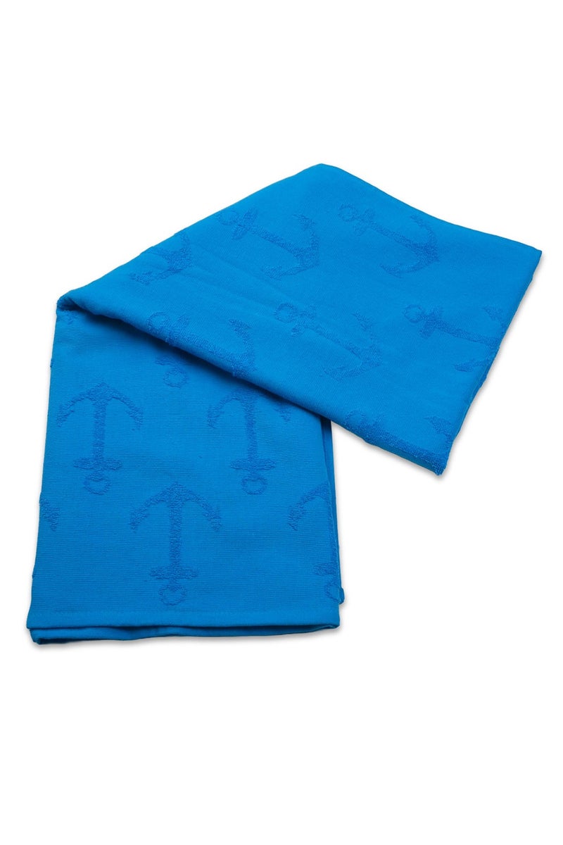 ZYMTA XL Beach Towel - 90x170cm | Turkish Cotton Sea Anchor | Super Soft Absorbent | Blue for Pool & Travel  - Image 1