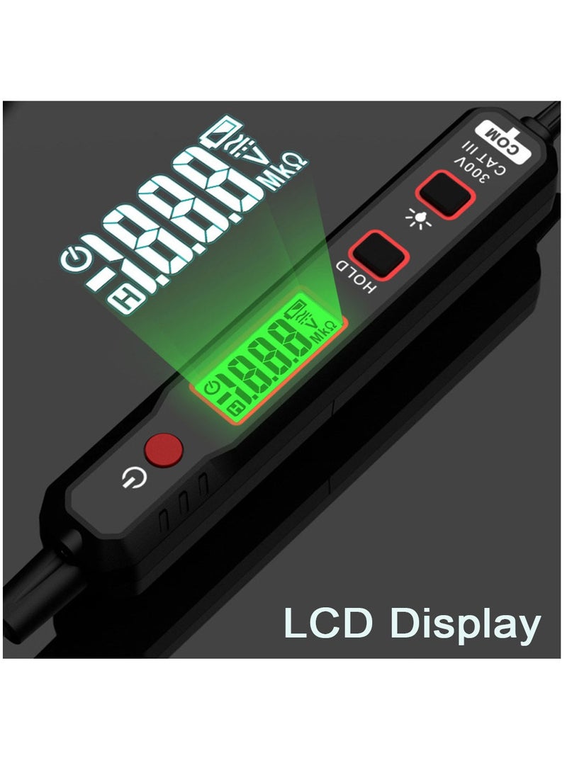 Automotive Test Light DC 0.8V-100V Smart Digital Voltage Tester with LCD Backlight Display Car Truck Vehicle Circuits Low Voltage Tester Probe Digital Circuit Tester with Flashlight