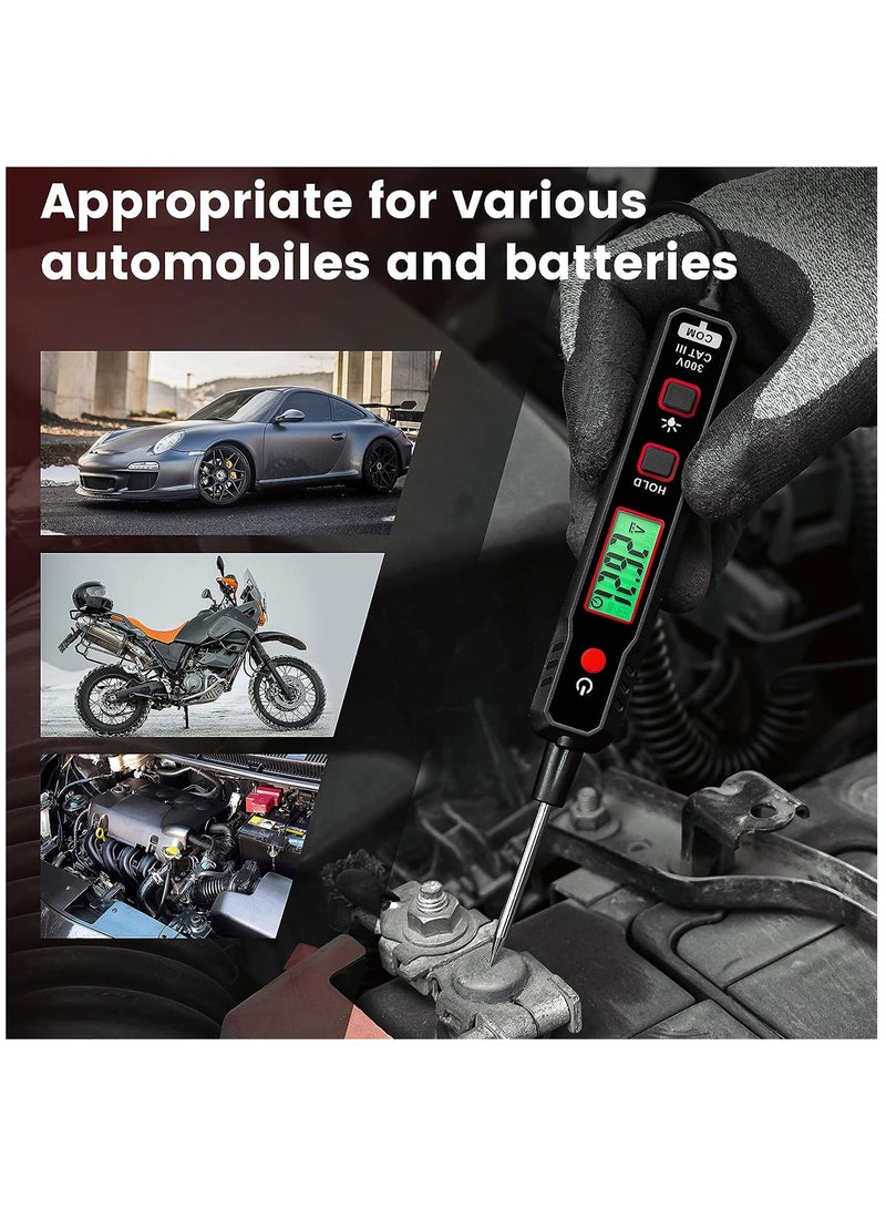 SYOSI Automotive Test Light DC 0.8V-100V Smart Digital Voltage Tester with LCD Backlight Display Car Truck Vehicle Circuits Low Voltage Tester Probe Digital Circuit Tester with Flashlight  - Image 3