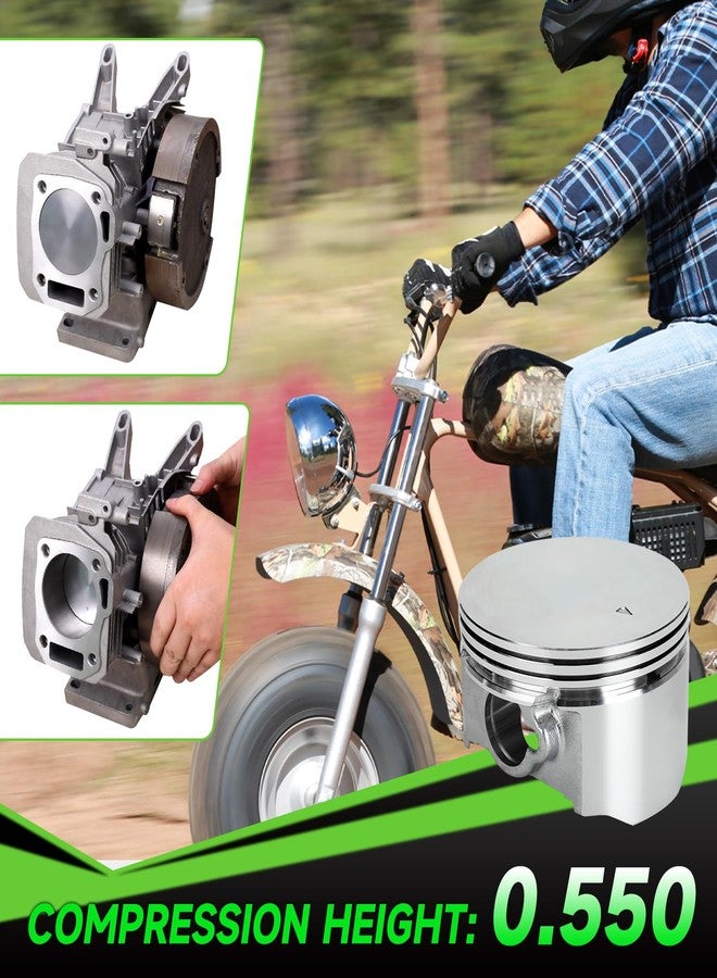 طقم حلقات مكبس XIKOBY Racing بقطر 70 مم ونسبة انضغاط عالية 0.550 بوصة لمحرك Predator 212cc GX160 GX200 بقوة 6.5 حصان، قطع غيار عالية الأداء للدراجات الصغيرة وعربات الكارتينج، مع عبوة من زنبركين للصمامات. - Image 4