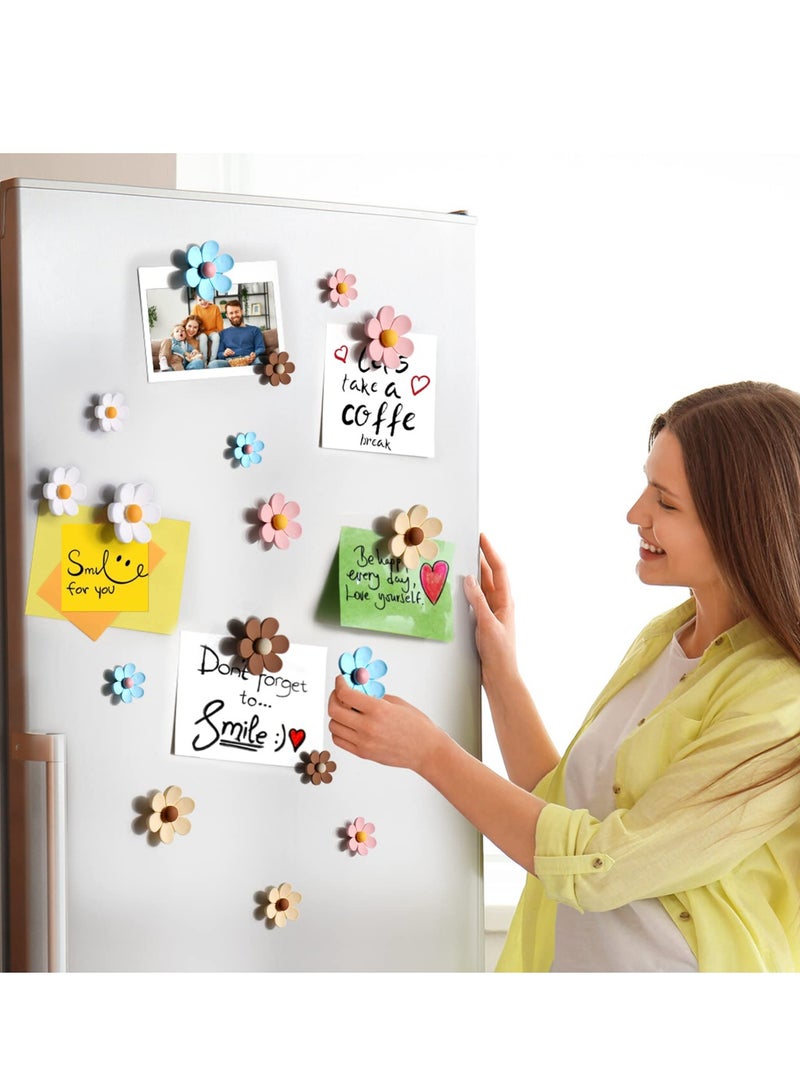Excefore Fridge Magnets, 25Pcs Mini Daisy Refrigerator Magnets Cute Magnets,  Magnetic Flower Decals, for Locker Whiteboards Home Office Decor, for Kitchen, Locker, Whiteboard, Home - Image 4