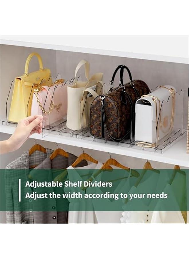 Arabest Adjustable Shelf Divider for Closet, Clear Purse Organizers for Closet Acrylic Handbag Separators Storage Organizer Bookshelf Separator Dividers in Bedroom, Office  - Image 4